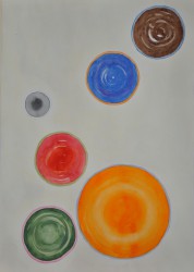 3.11.2012 Circles aquarelle gouache (46x31cm)