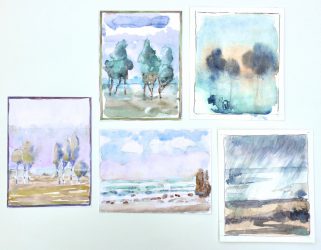10 2015 5 aquarelles carte postale
